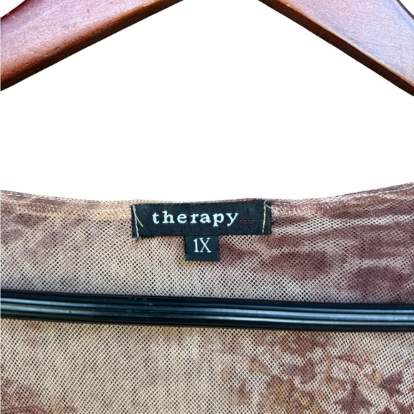 Vintage Y2K Theory Animal Print Paisley Cowl Neck Mesh Blouse 1X Grunge Fairy - Picture 5 of 7